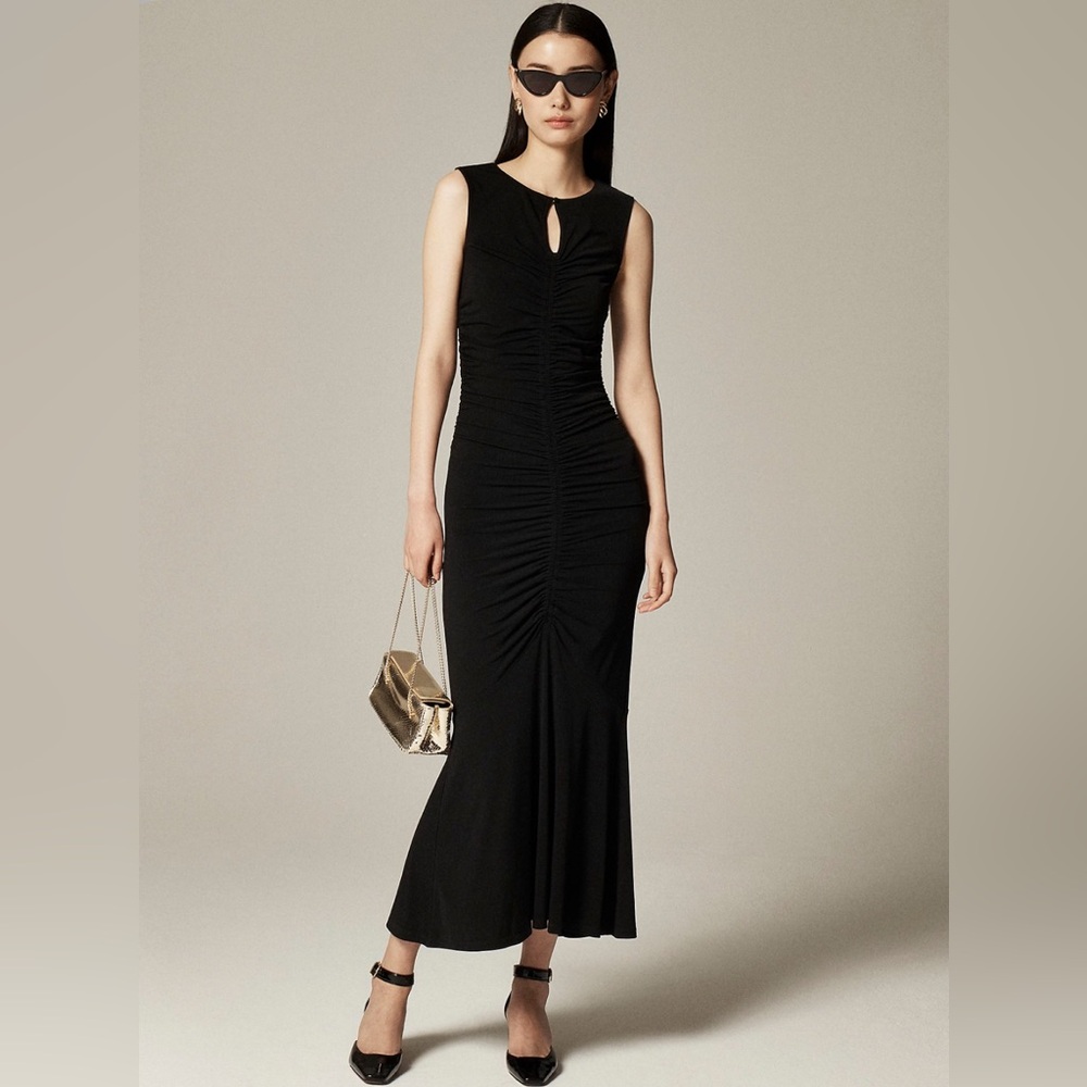NWT J.Crew Ruched Center Seam Dress in Matte Jersey